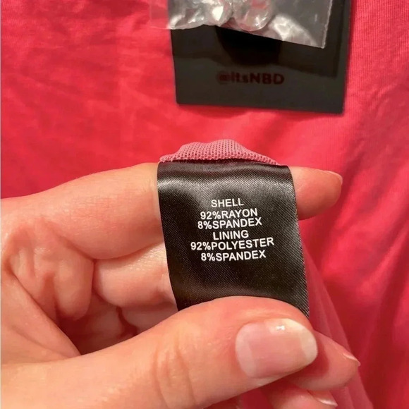 NWT NBD Revolve Fleure Hot Pink Crystal Studded Slit Strappy Jersey Midi Dress M - Picture 9 of 9